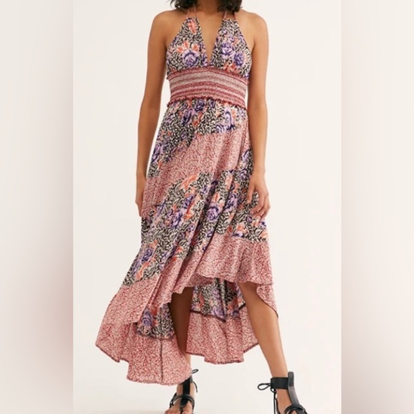 NWT FREE PEOPLE GABRIELA SMOCKED HALTER SLIP DRESS ๐, Sz.S, BNWTIB - Picture 9 of 15